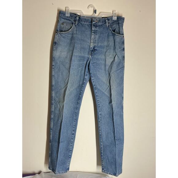 Wrangler mens denim jeans, bootcut, light blue 100% cotton size 38x32 - Picture 1 of 6